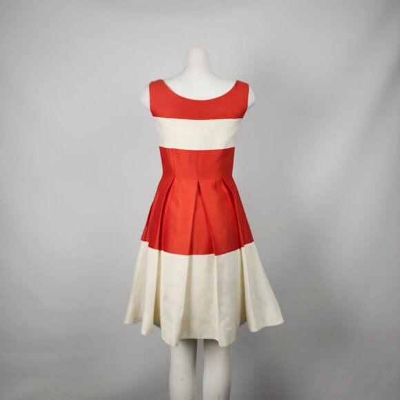 Kate Spade Orange Color Block Fit & Flare Dress Size 4 - Picture 8 of 10